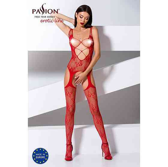 Откровенный бодистокинг с глубоким декольте Passion BS075 red Sex Aura Киев