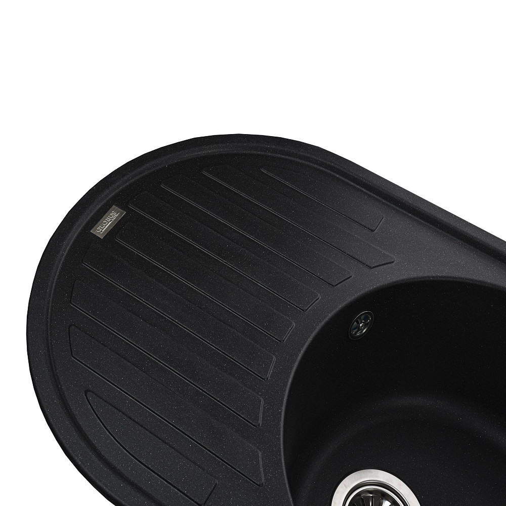 Гранітна мийка Globus Lux OHARA чорний металік 770х500мм-А0001 Тернополь - изображение 3