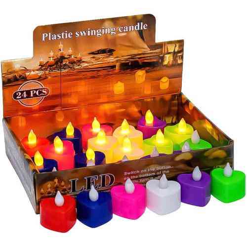 LED-світильник у формі серця, імітація свічки, 24 шт, тепле біле світло, кольорові Київ