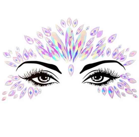 Стрази наклейки на обличчя one size бузковий Київ