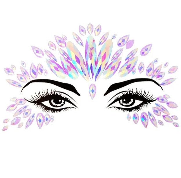 Стрази наклейки на обличчя one size бузковий Київ - фото 1