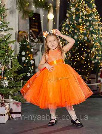 Оранжевое нарядное платье на девочку Королева Осени Лисичка Белочка Листик Апельсинка р.34 (122-134) Кривой Рог