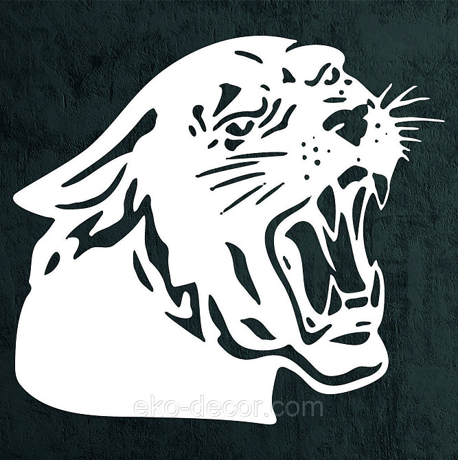 Декоративне настінне Панно «Пантера», Декор на стіну 90*80 см, Білий Київ - фото 5