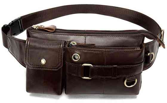 Поясна cумка чоловіча Vintage 14897 Коричнева Київ