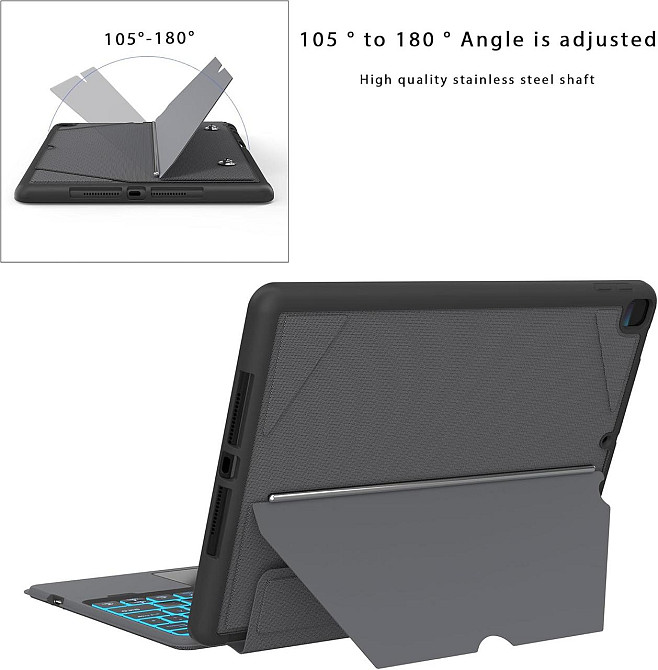 Захисний чохол ROOFEI з Bluetooth клавіатурою для iPad 10.2 (2019/20/21)/pro10.5(2017)/Air 3 10.5 Дніпро - фото 5