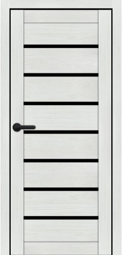 Двері міжкімнатні Порталіно PL-02 санома біла чорне скло Київ - фото 1