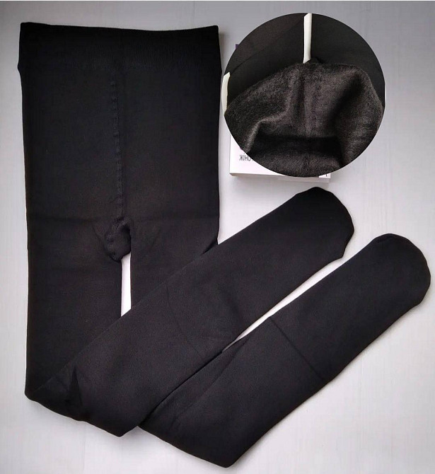 Жіночі базові теплі безшовні колготки на хутрі (ТЕРМО)  бамбук 80%, бавовна 10%, еластан 10%, хутро Одеса - фото 6