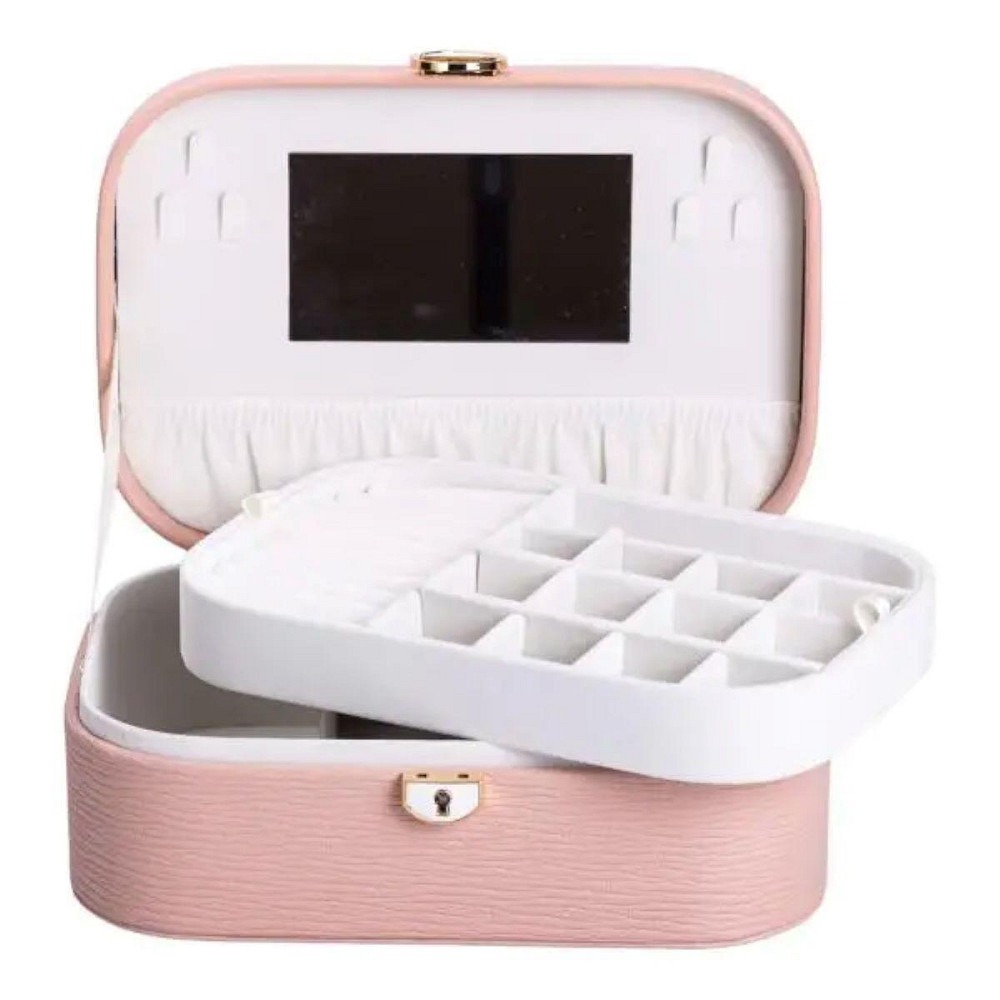 Двоярусна шкатулка для прикрас з еко-шкіри з замком Київ - фото 3