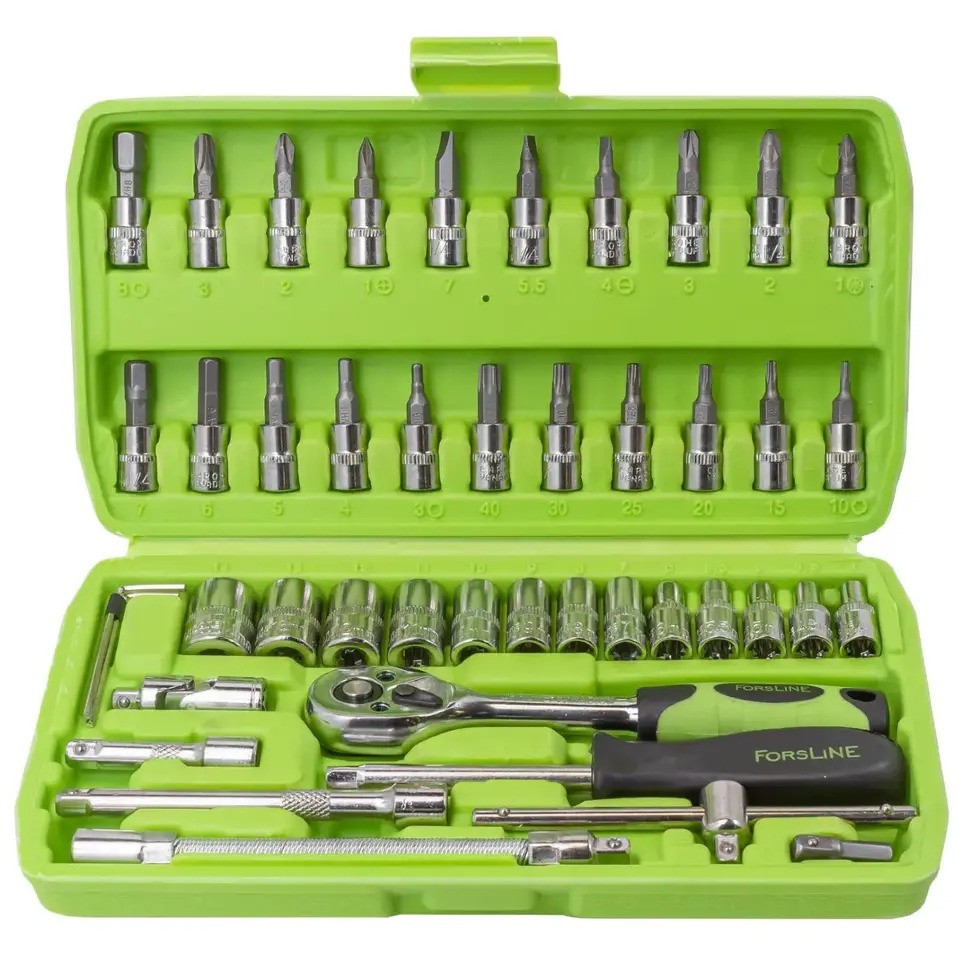 Набор инструментов 46 предметов, 1/4