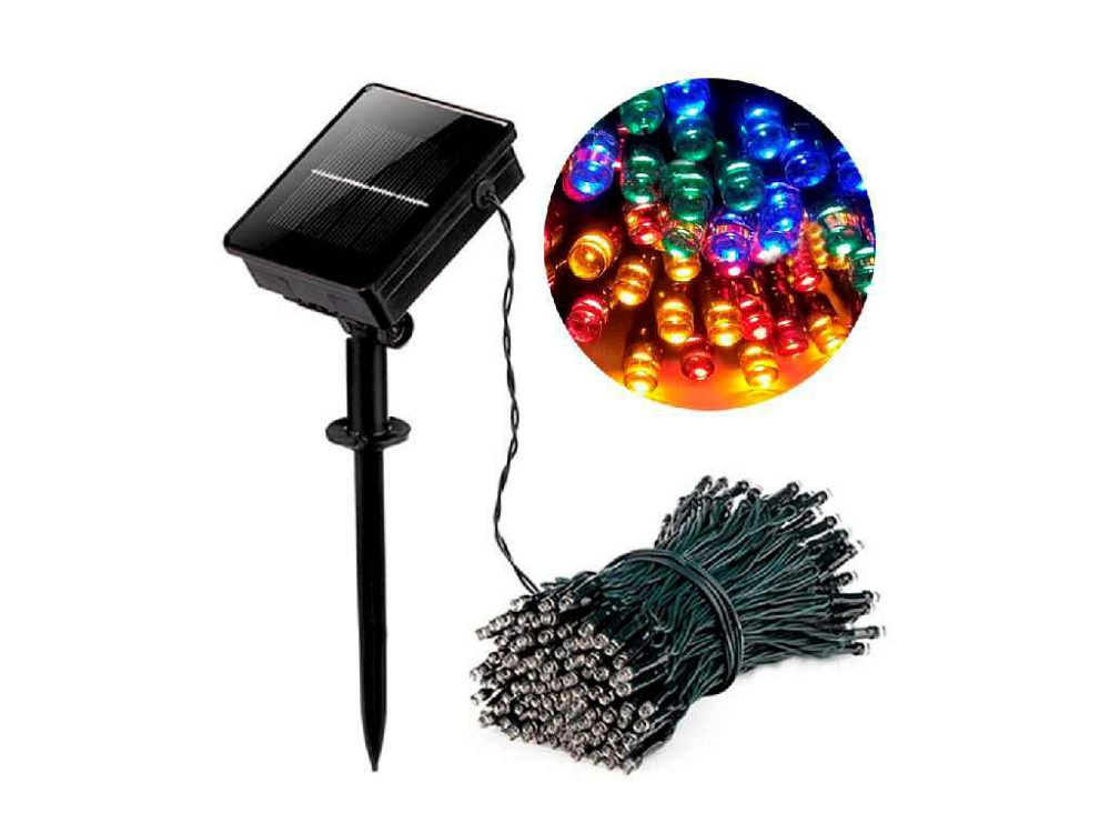 Гірлянда 200LED на сонячній батареї, мульті 10 м. 1202-01 ТМ КИТАЙ Київ - фото 1