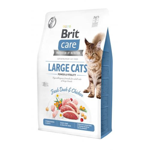 Корм сухий Brit Care Cat Grain Free Large Power Vitality для дорослих котів великих порід з качкою та куркою 2 кг Київ - фото 1