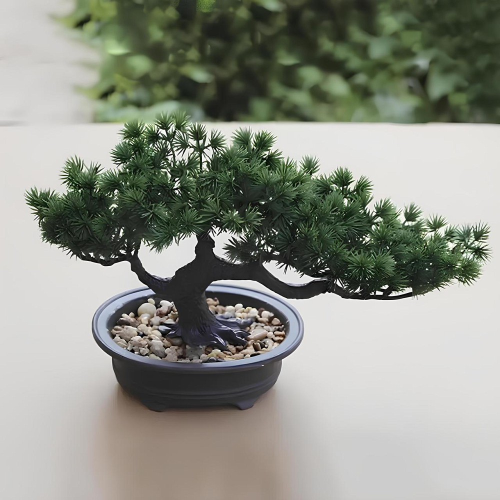 Искусственная композиция Бонсай RESTEQ — декоративное дерево в горшке для интерьера, 20х40 см Киев - изображение 2
