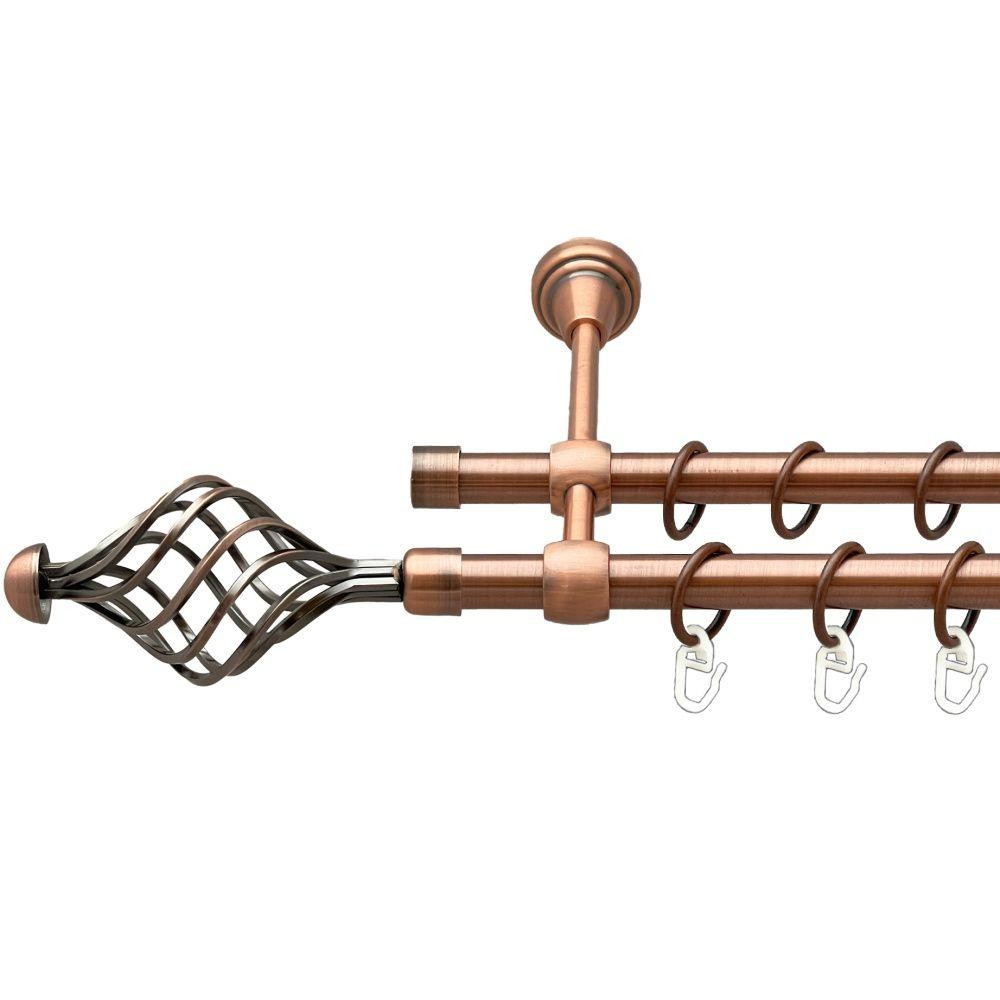 Карниз Orvit Арезо металевий дворядний литий гладка труба кільце металеве Мідь 16\16 мм 120 см (00-00019510) Львов - изображение 1