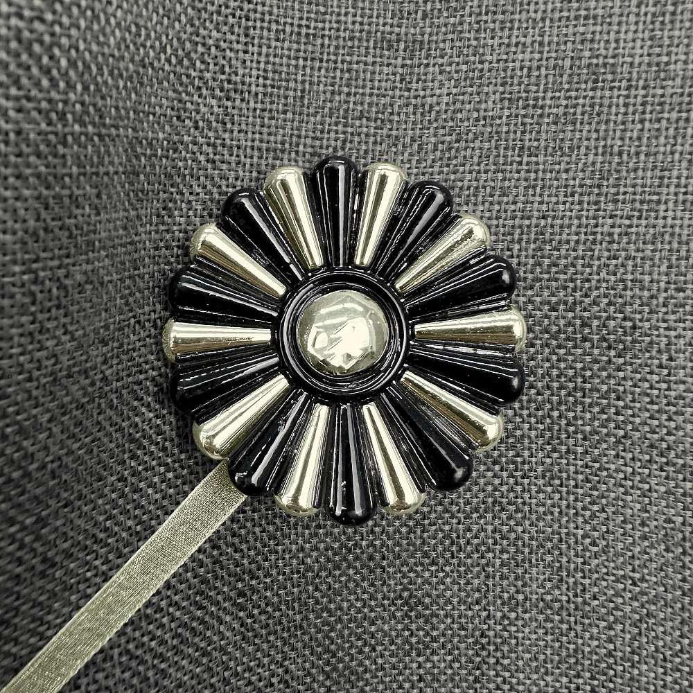 Магніти для штор і гардин Хризантема набір 2 шт Чорний з золотистим (81-305) Київ - фото 3