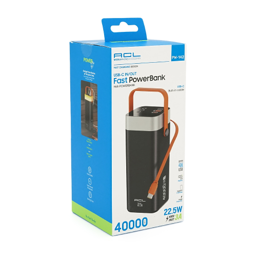 Універсальна мобільна батарея ACL PW-142 400000 мА·год 22.5 W Fast PowerBank Чорний Вінниця - фото 6