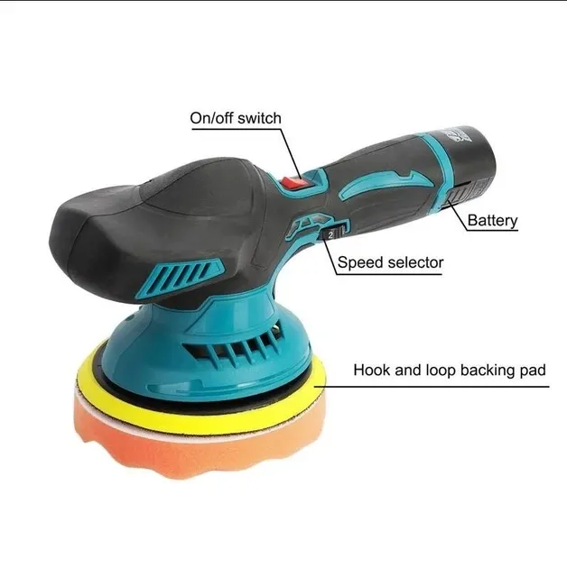 Аккумуляторная полировальная машинка 9236 для авто и мебели, беспроводная, портативная, мощная, удобная Одесса - изображение 5