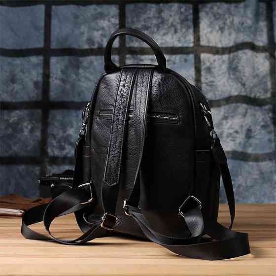 Жіночий рюкзак з натуральної шкіри Чорний (Vintage) Київ