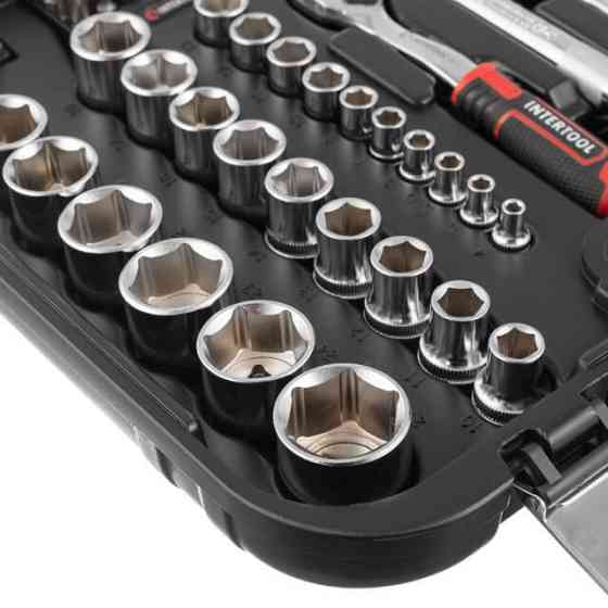 Набір інструментів STORM, 1/2" + 1/4", Cr-V, 73 од., головки: 4-27 мм, біти 33 од., кейс Львов