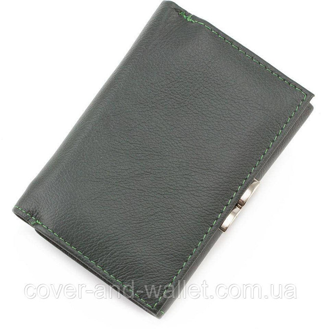 Жіночий маленький гаманець на магнітах зеленого кольору з монетницею ST 617 Київ - фото 2