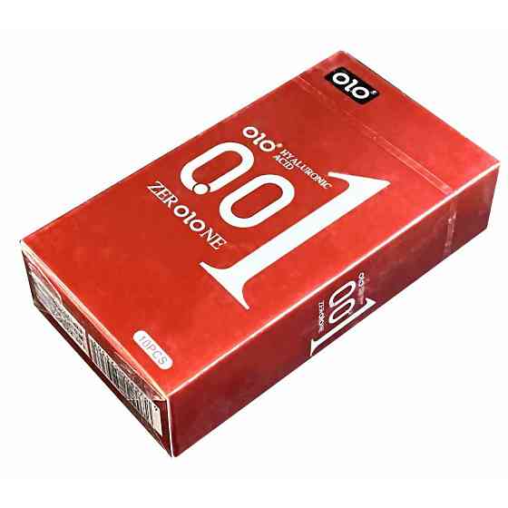 Презервативи збуджуючі Olo 0.01 RED Foil, що зігрівають з гіалуроновою кислотою, 10 шт. Sex Aura Київ