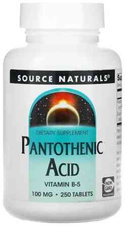 Пантотенова кислота Вітамін В5 Source Naturals Pantothenic Acid 250 таблеток Київ
