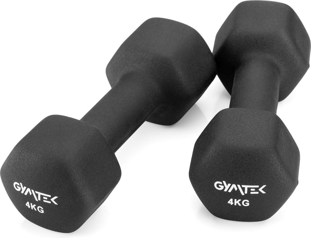 Гантелі для фітнесу неопренові Gymtek Hex 2х4кг чорний Київ - фото 8