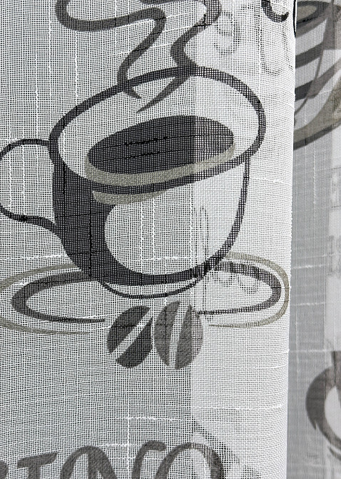 Тюль VR-Textil 1793т Лен Молочный с черным 300х270 см (42-0813) Киев - изображение 7