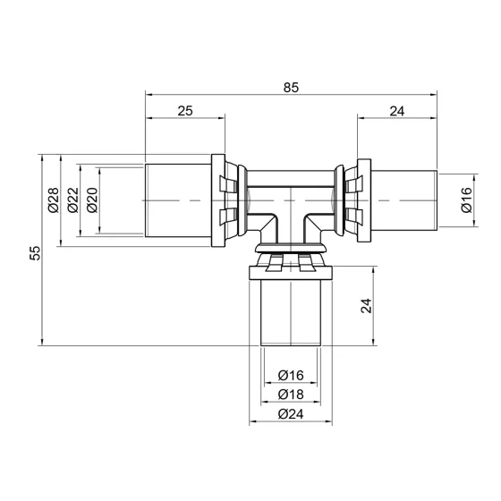 Трійник прес Icma 16х16х20 No406 Київ