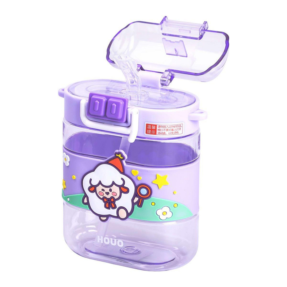 Дитяча пляшка для води з трубочкою 560 мл, фіолетова Київ - фото 5