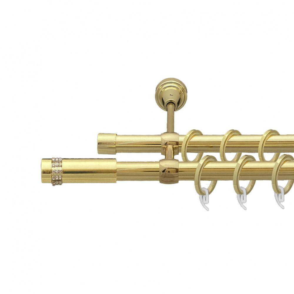 Карниз Orvit Градієнта металевий дворядний литий гладка труба кільце фасонне металеве  Золото 19\19 мм 240 см Львов - изображение 1