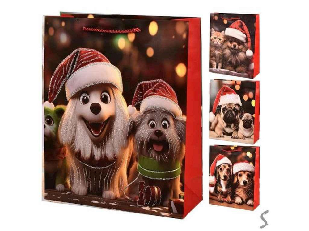 Пакет новогодний M Best friends 26*32*10см бумажный R98337 ТМ STENSON Киев - изображение 1
