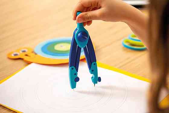 Циркуль школьный Pelikan Griffix 150 мм с грифелем точилкой защитой металлического наконечника синий Киев