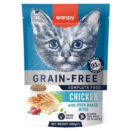 Wanpy Kitten Grain Free Chicken ВАНПІ КУРКА ДЛЯ КОШЕНЯТ сухий беззерновий корм Київ