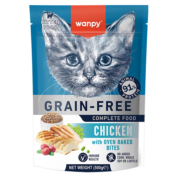 Wanpy Kitten Grain Free Chicken ВАНПІ КУРКА ДЛЯ КОШЕНЯТ сухий беззерновий корм Київ - фото 1