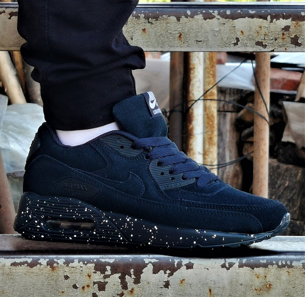 Чоловічі Кросівки Nike Air Max 90 Замшеві Сині Найк Шкіряні (розміри: 45) Дніпро - фото 4