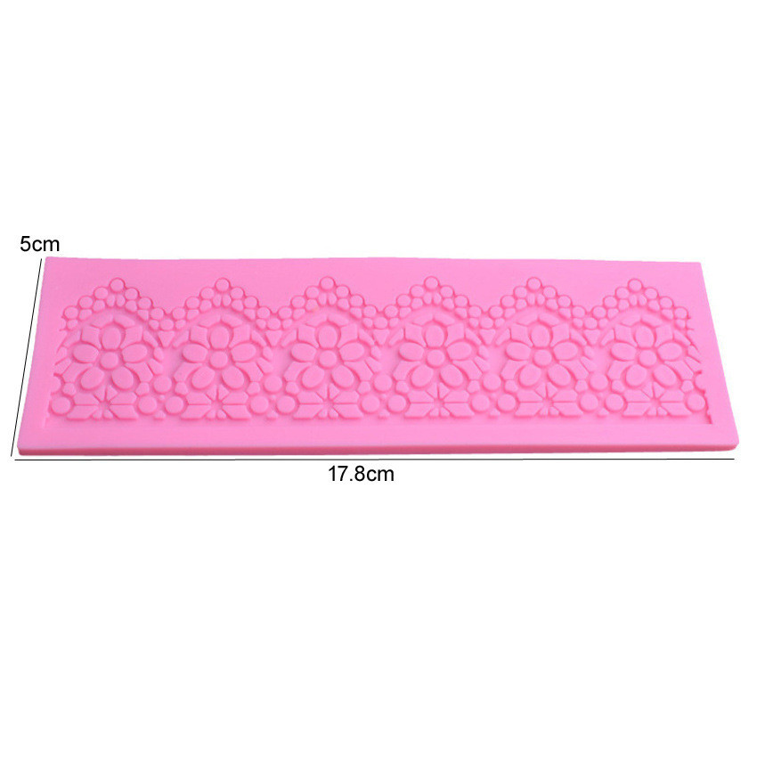 Молд силиконовый Кружево 178 на 50 мм розовый Киев - изображение 3