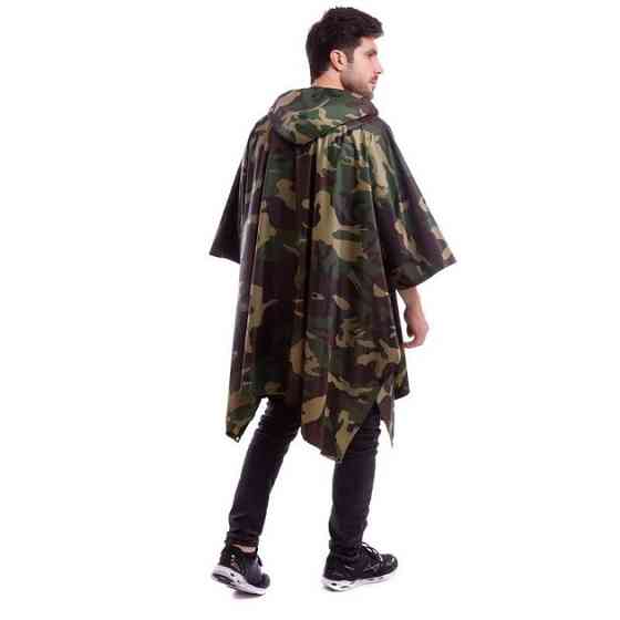 Дождевик-плащ-палатка универсальная нейлоновая с капюшоном для туризма, рыбалки и охоты Винница