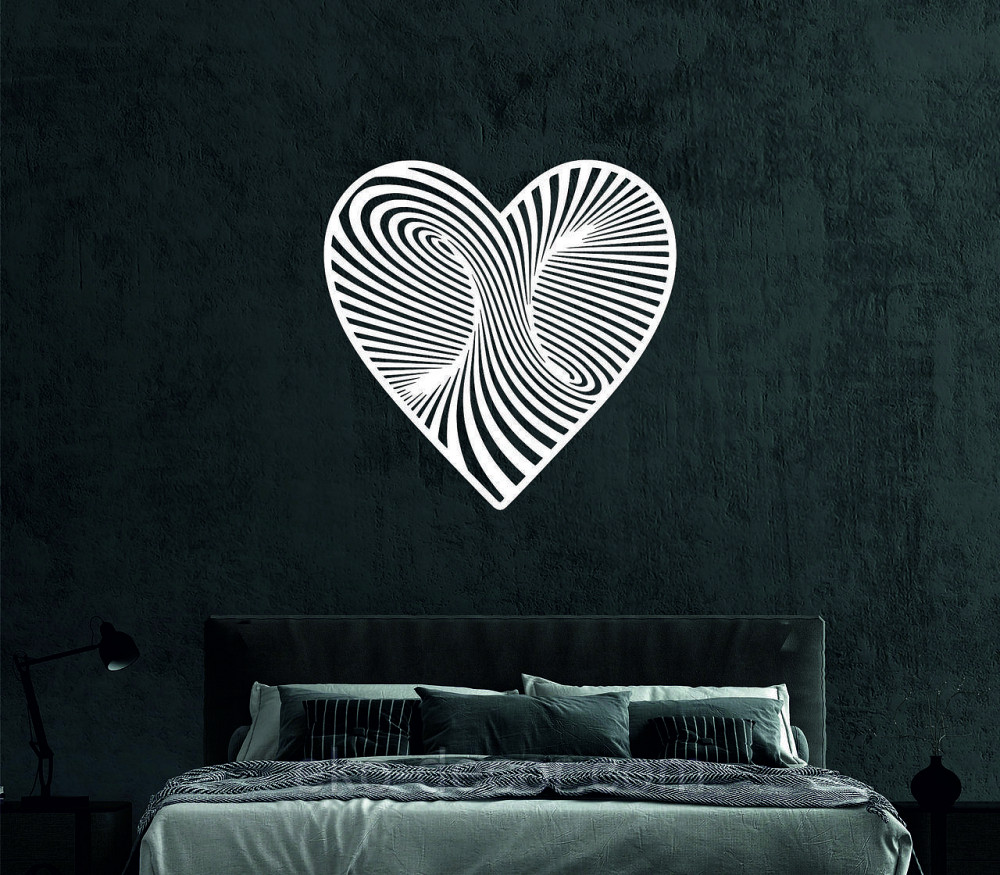 Декоративне настінне Панно «Серце» Декор на стіну 50*50 см, Білий Київ - фото 2