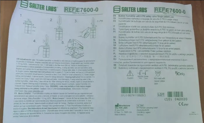 Зволожувач кисню з запобіжником 1-6 л.мин. Salterlab США Дніпро - фото 5