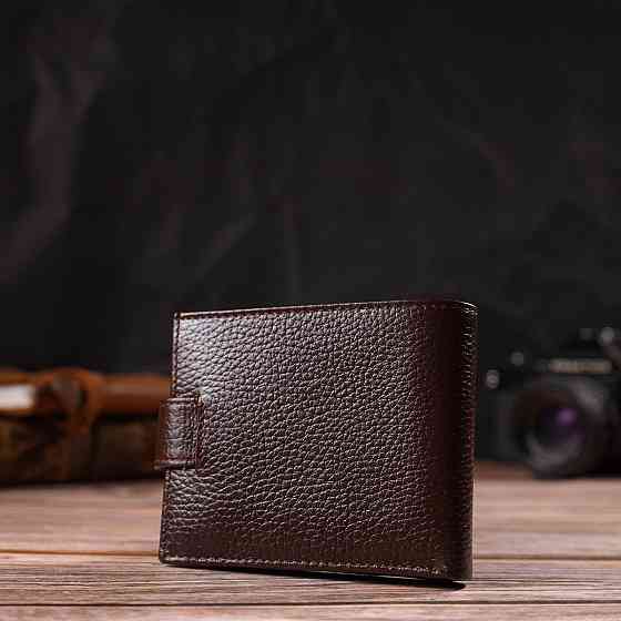 Ідеальне портмоне для чоловіків із натуральної зернистої шкіри CANPELLINI 21881 Коричневе Київ