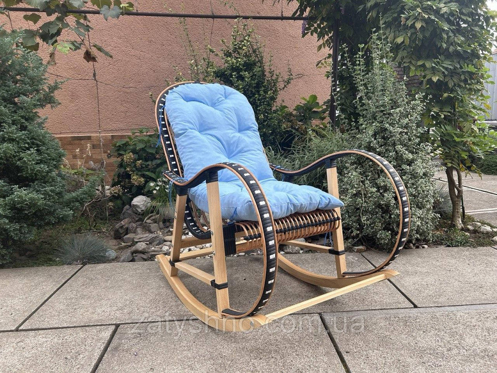 Кресло качалка  на подарок с голубой  подушкой Киев - изображение 4