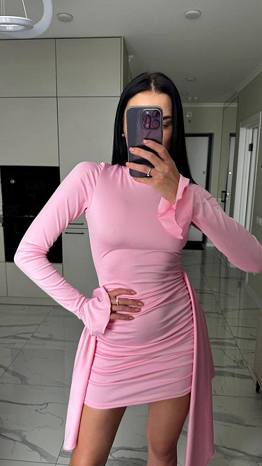 Жіноча елегантна романтична мініплаття з мікродайвінгу Барбі, 44/46 Одеса - фото 8