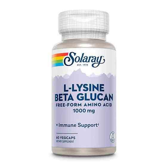 Лизин и бета-глюкан Solaray L-Lysine with Beta Glucan 1000mg 60 vcaps Киев