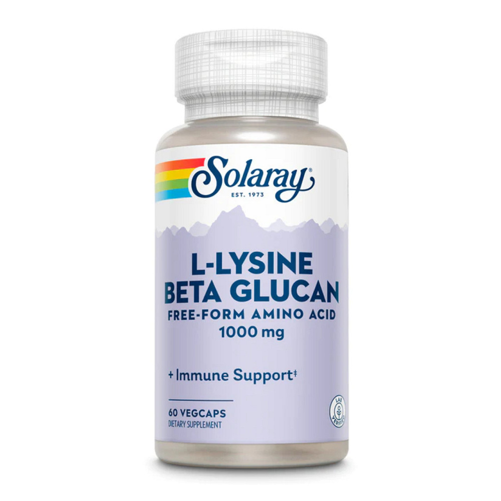 Лизин и бета-глюкан Solaray L-Lysine with Beta Glucan 1000mg 60 vcaps Киев - изображение 1