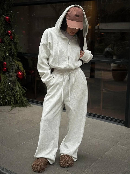 Женский стильный повседневный оверсайз костюм двойка трехнитка петля Меланж Одесса - изображение 1