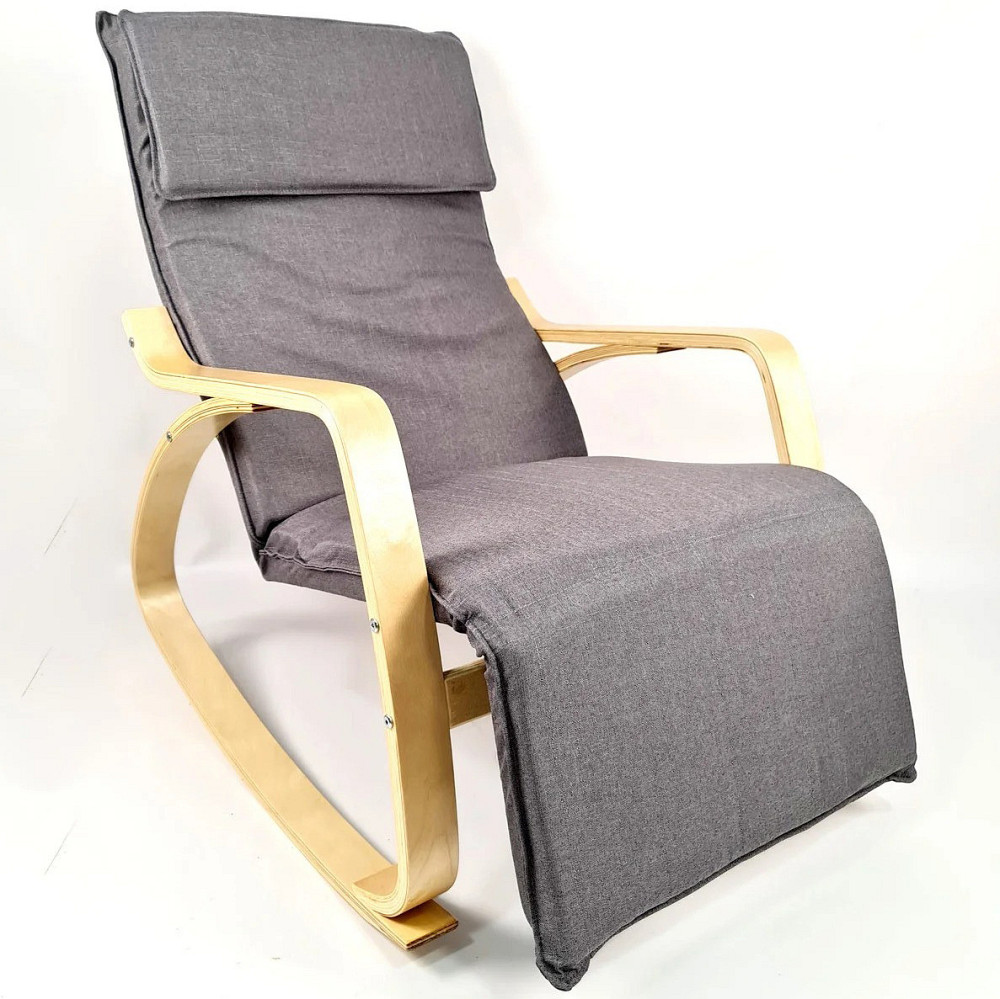 Крісло гойдалка з підставкою для ніг Avko ARC001 Natural Gray Київ - фото 1