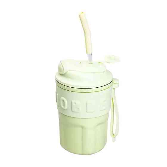 Термочашка Chiobbe з трубочкою та ремінцем 450 мл зелена HP-14-18GR Коломия