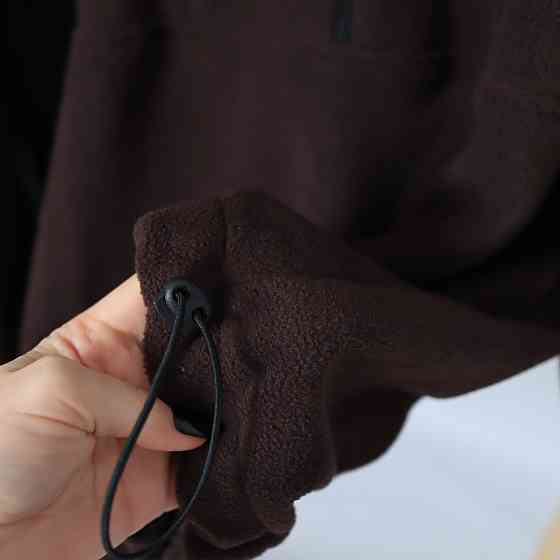 Флісовий жіночий коричневий костюм-трійка (худі+джогери+сорочка картата) 50/52 Кам'янець-Подільський