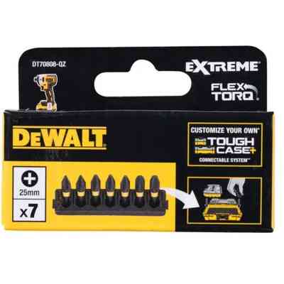 Набор бит DeWALT в касете для Tough Case, FlexTorq, L = 25 мм, Рh1 - 2 шт, Рh2 - 3 шт, Рh3 - 2шт (DT70808) Винница