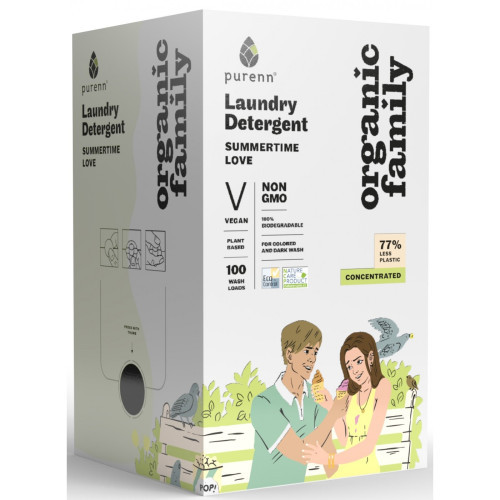 Натуральний рідкий концентрат SUMMERTIME LOVE для прання кольорових та темних речей з Календулою Purenn Organic Family 3 л Київ - фото 1